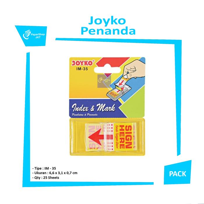 Gambar Index & Mark - Penanda - Pembatas Joyko IM-35 - Plastik dari Papershopjkt Kota Administrasi Jakarta Utara Tokopedia