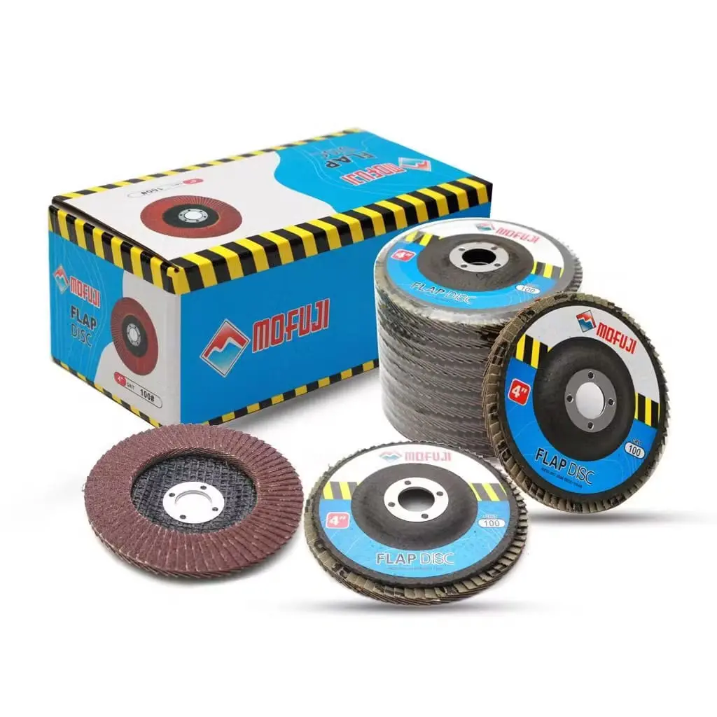 PAKET 1BOX 10pcs Amplas Susun 4" FLAP DISC Mata Batu Gerinda atau Grinda Amplas Susun Bulat KUALITAS TERBAIK