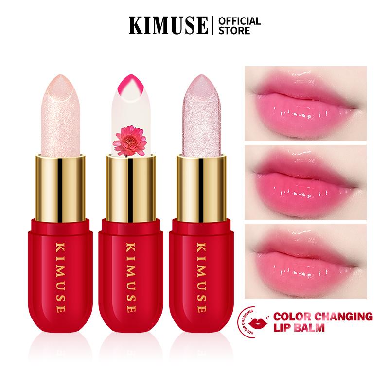 KIMUSE-Son Dưỡng Môi Thay Đổi Màu Sắc, Son Môi Dưỡng Ẩm Không Thấm Nước, Trang Điểm, 3 Màu, Màu Môi Khác Nhau Sẽ Có Sự Khác Biệt Màu Sắc Nhẹ Trên Môi