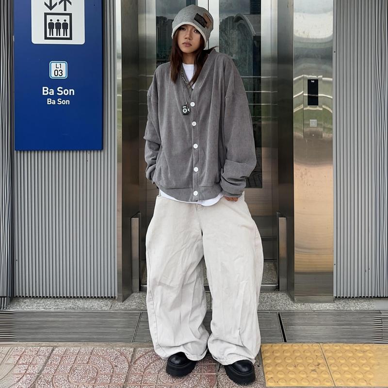 YOBA | Áo Cardigan Khoác Form Rộng Unisex Vải Nhung Len Có Bigsize 130kg Phong Cách Thời Trang Nam Nữ Chất Liệu Cao Cấp Thoải Mái Khi Mặc