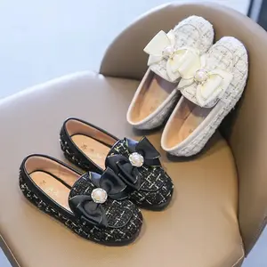 Sepatu balet anak perempuan / sepatu slip on motif pita mutiara/sepatu motif lucu