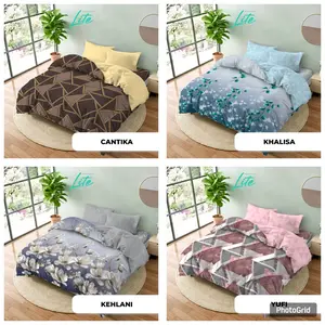 Kintakun LITE Bed Cover Set SPREI FLAT Extra King Size Uk. 200x200 Tinggi 30cm