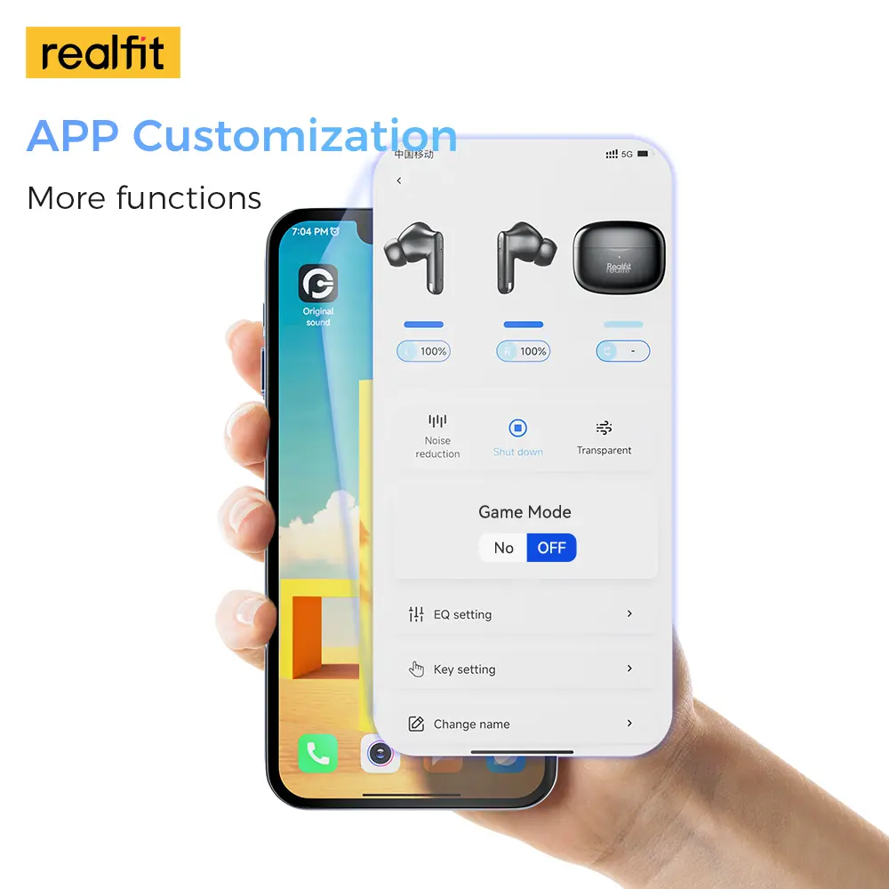 Tai nghe Bluetooth, Realfit F3 ANC, với Khử tiếng ồn -38dB, Chế độ trò chơi, Độ trễ thấp | BigBuy360 - bigbuy360.vn