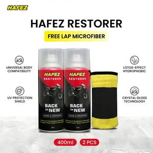 PROMO HAFEZ 2 RESTORER BUNDLING KAIN LAP MICROFIBER Pengkilap dan Penghitam body motor Free Ongkir