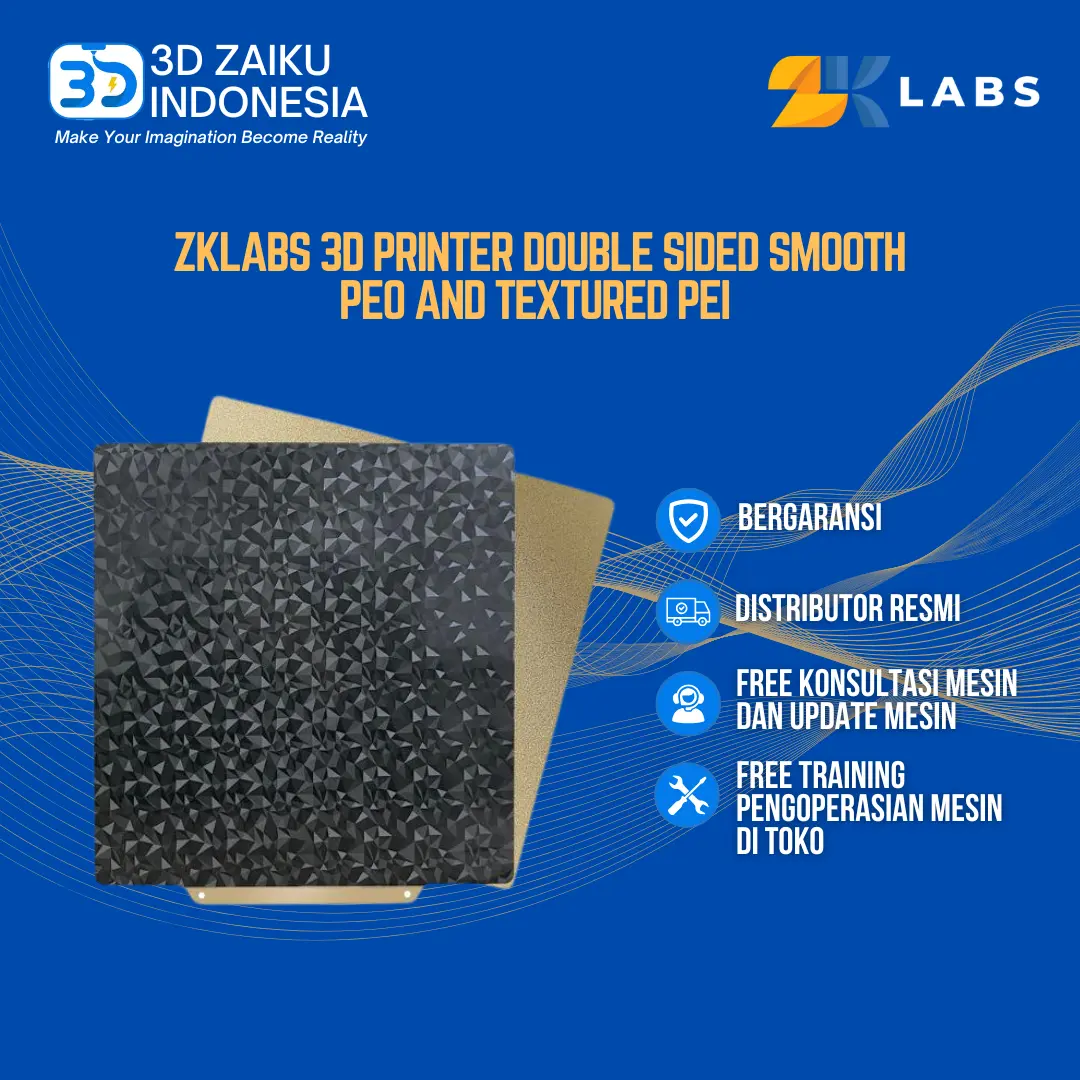 ZKLabs 3D Printer Double Sided Smooth PEO and Textured PEI Magnetic Build Plate Surface Print Platform