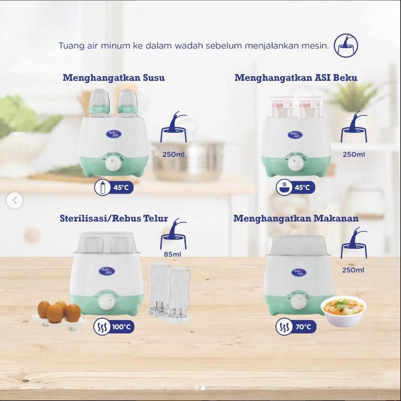 Baby Safe Twin Bottle Milk Warmer Penghangat Susu Makanan Sterilizer Multi Fungsi 5