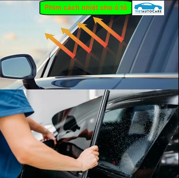 VIỆT AUTOCARE Phim Cách Nhiệt Ô Tô - Độ Dày 2mm, Cản UV 97%, Cản Nhiệt 70%, Tăng Sự Riêng Tư, Tặng dụng cụ dán