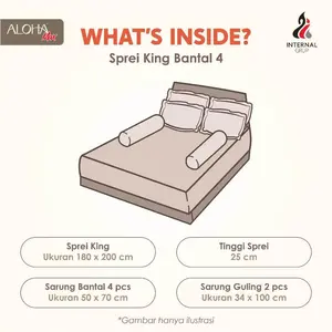 Aloha Ma Ayu Ting Ting - Sprei King 180 200 Tinggi 25Cm Bantal 4 - Sahla