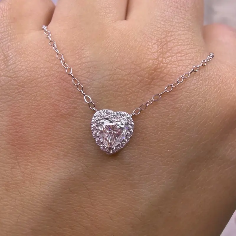 Kalung LK164 Moissanite 1 carat 1.24gram grade tertinggi