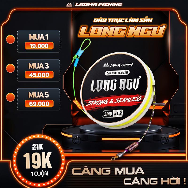 Dây Trục Làm Sẵn Long Ngư - Câu Đài - LaoMa Fishing