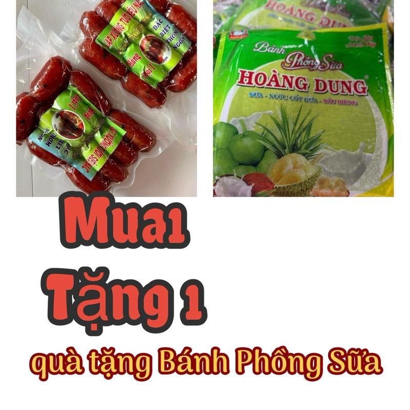 Lạp xưởng tặng BÁNH PHỒNG ( 220 gam )loại truyền thống sấy DẺO 80% nạc 1kg - đặc sản Cai Lậy (tiền Giang) vị mặn ngọt - Chua