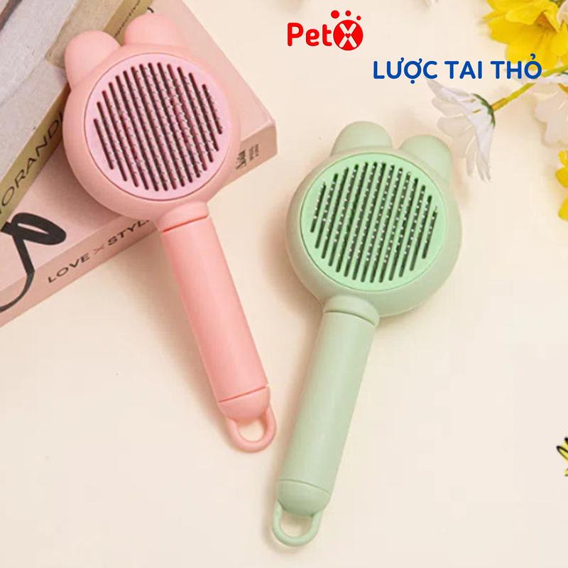 Lược chải lông mèo tai thỏ có nút bấm lược chải lông chó poodle phốc sóc cho thú cưng PetX