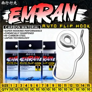 Kail Auto Flip Emran Hook Untuk Ikan Anti Karat Boncos Moncel