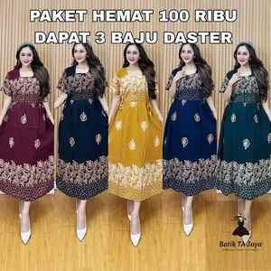 PAKET HEMAT 100 RIBU DAPAT 3 BAU DASTER CHIBI MOTIF BUNGA SEPATU // BAJU DASTER RAYON MODEL KEKINIAN // BAJU DASTER BUSUI BUMIL