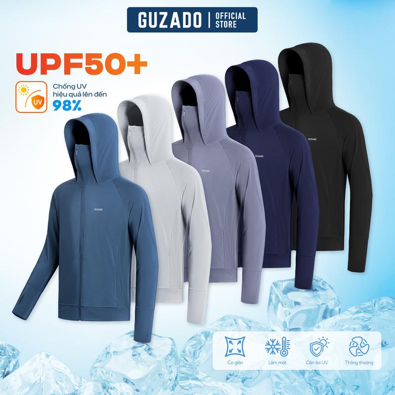 Áo Chống Nắng Guzado Bản Update Vesion 2 Vải Thun Coolmax 5 Màu Basic Thông Hơi, Thấm Hút, Co Giãn Tốt, Chống UV Sport GCN01 -GCCN25S001