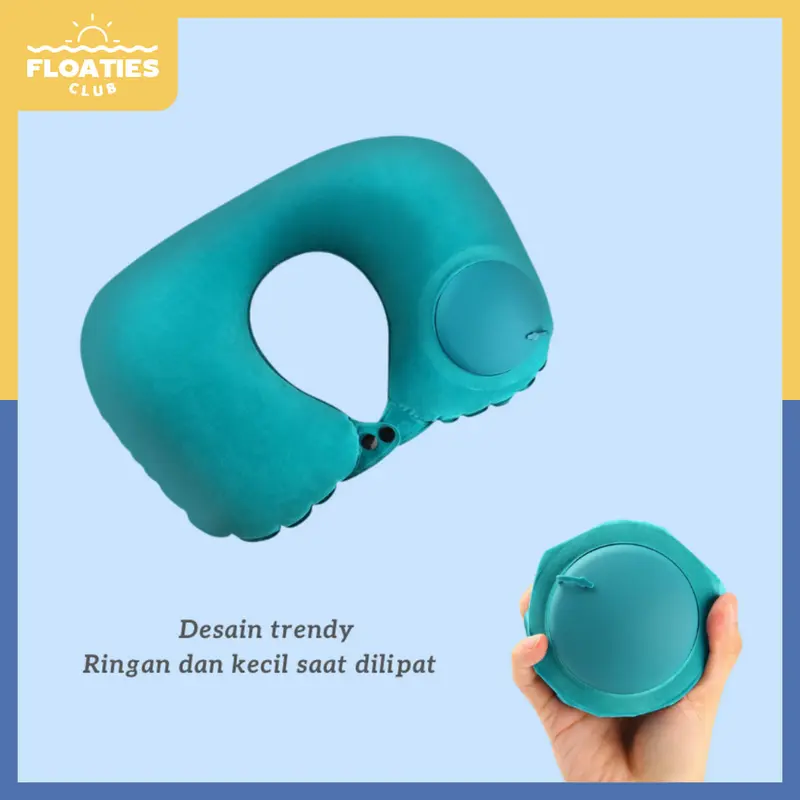 Bantal leher autopompa traveling inflatable travel neck pillow - floatiesclub 0