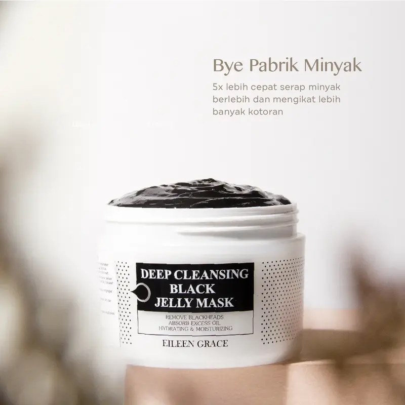 SHARE IN JAR EILEEN GRACE - Moisturize Rose Jelly Mask DEEP CLEANSING JELLY MASK  Mencerahkan Memudarkan Berjerawat Hitam Kering 4