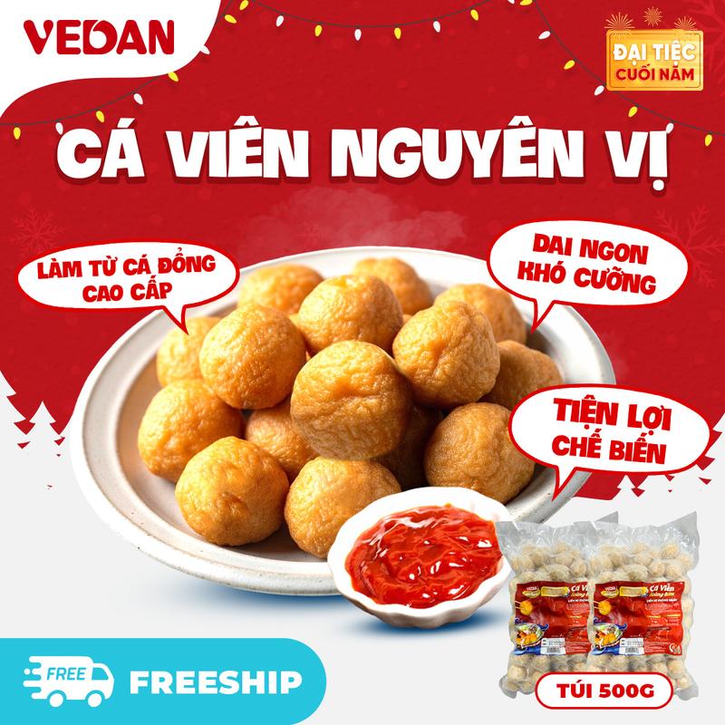 Cá Viên Hoàng Kim VEDAN Nguyên Vị – Vị Ngon Từ Cá Đổng Cao Cấp