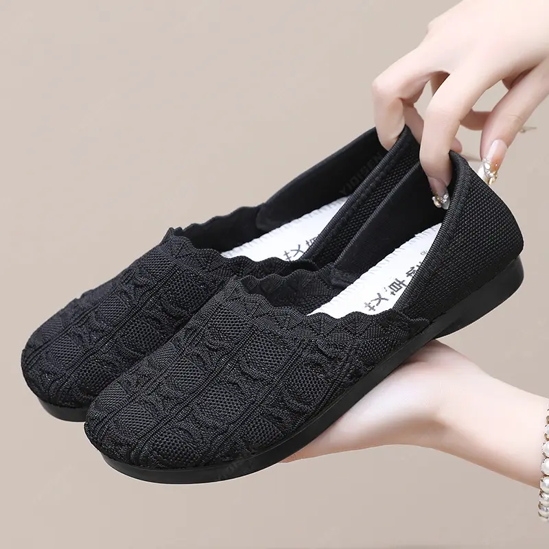2025 New Summer Breathable Fly - Knit Athletic Shoes for Women. Mesh - upper, Thick - soled Casual Slip - on Running Shoes