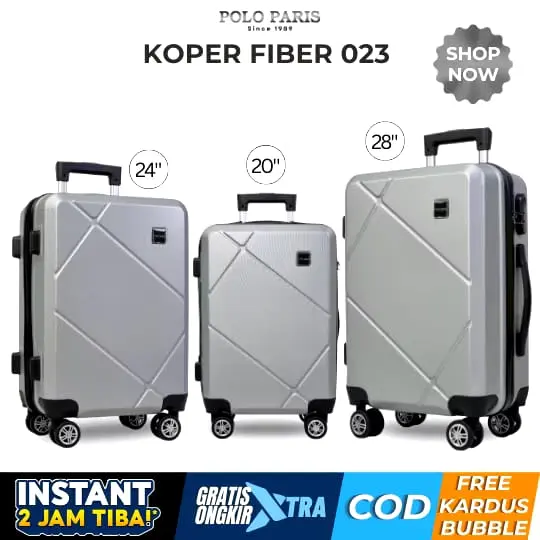 POLOPARIS - Koper 023 20/24 Inch Fiber Abs Kunci Kombinasi 3 Angka Roda Putar 360
