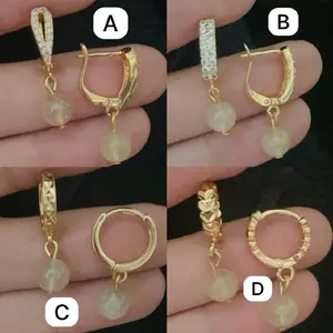 ￼promo anting wanita lapis emas permata rambut sedana impor terlaris