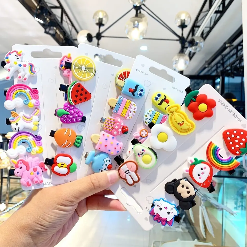 Cuancuy - Jepitan Rambut Poni Anak Karakter Rainbow / Jepitan Poni Anak Collorful / Jepitan Poni Dewasa Karakter Kartun / Jepitan Poni / Aksesoris Fashion Wanita / Jepitan Rambut Nyaman di Kepala Aksesoris Rambut Termurah Terlaris COD
