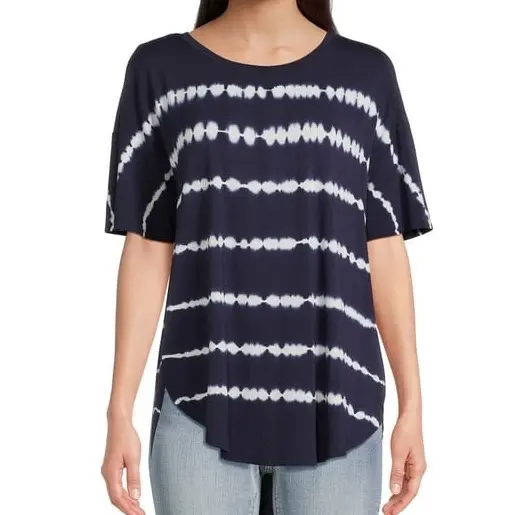 Time&Tru Blue Navy Tie Dye Short Sleeve T-shirt (rijeek min)