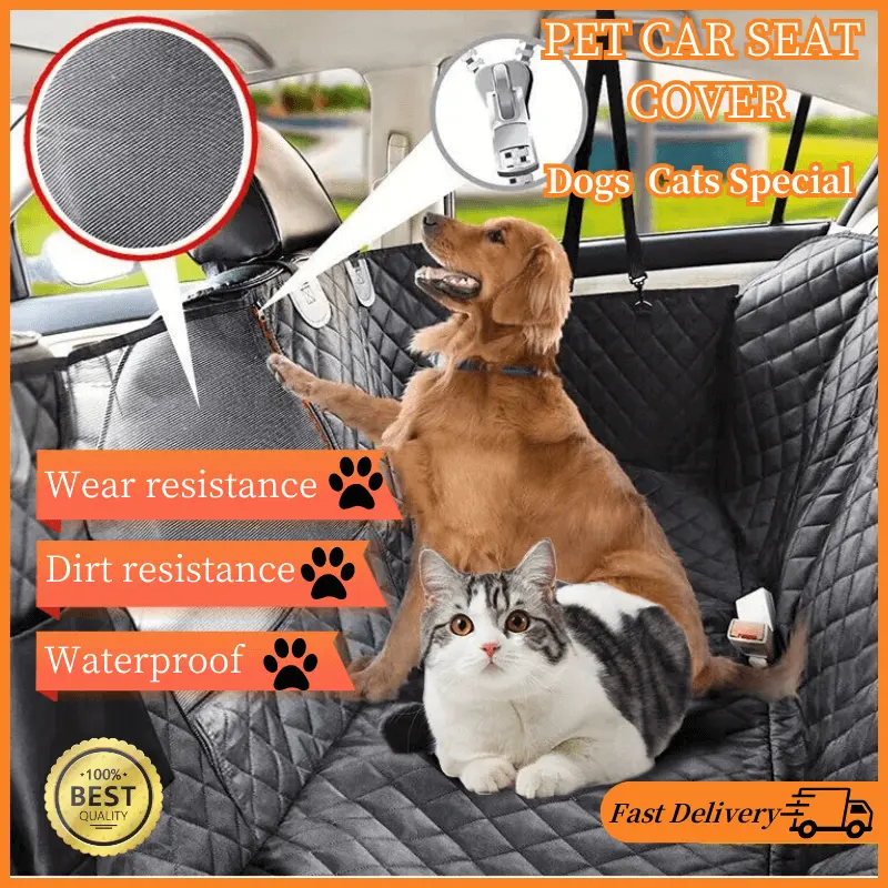 Pet Car Mat Dog Car Seat Covers with Side Flap Pet Backseat Cover for Cars, Waterproof & Nonslip Dog Seat Cover