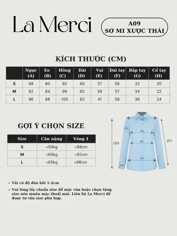 La Merci - Áo Sơ Mi Nữ Xược Tay Dài Thanh Lịch Đi Làm Đi Chơi Thoải Mái A09 | BigBuy360 - bigbuy360.vn La Merci - Áo Sơ Mi Nữ Xược Tay Dài Thanh Lịch Đi Làm Đi Chơi Thoải Mái A09 | BigBuy360 - bigbuy360.vn