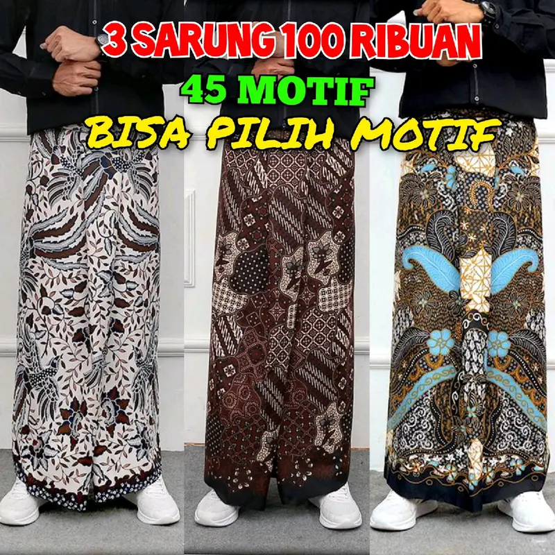 PAKET HEMAT 3 Sarung 115 ribu bebas pilih motif Sarung Batik Pekalongan Sarung Gus iqdam Sarung Santri Sarung Remaja Sarung Dewasa Nyaman Muslim Katun 0