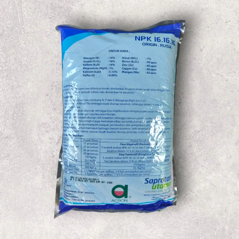 PUPUK NPK 16-16-16 PAK TANI - 1KG 1