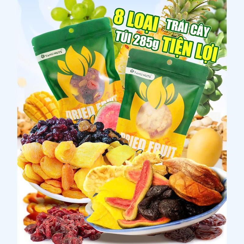  Trái cây sấy dẻo tự nhiên TANU NUTS mix fruit các loại hoa quả sấy ăn vặt chua chua ngọt ngọt tốt cho sức khỏe Snack Food Thức Ăn Vặt Healthy xoài nho mơ việt quất chuối mận ổi 