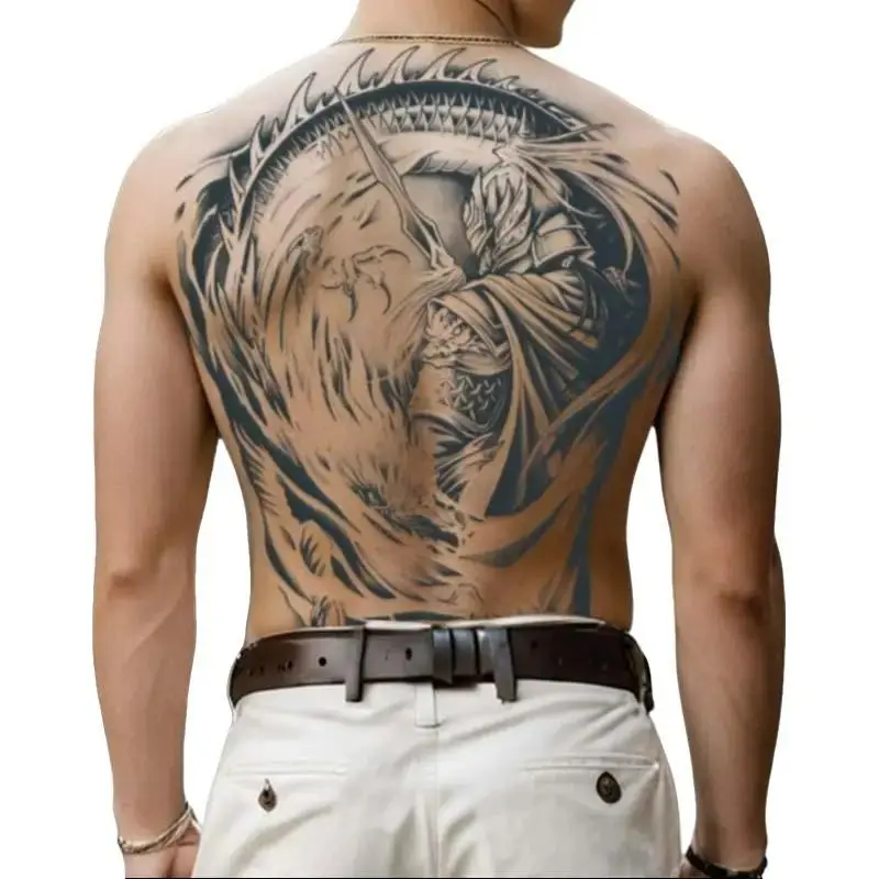 Tato Semi Permanen Waterproof - Sticker Tato Punggung Ukuran Besar 48cm x 35cm Tatto Temporary Tubuh