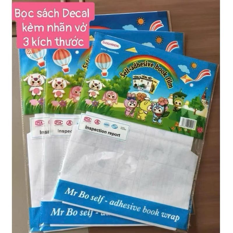 ( Combo 50 Tờ) 20 Bọc Sách, 20 Bọc Vở Tập, 10 Bọc Sách Tiếng Anh, A4 Decal bọc vở sách tiện lợi, trong suốt, chống nước tặng kèm 50nhãn vở