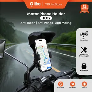 Olike Holder HP Spion Motor dengan Automatic Lock Anti Maling | Ada Dudukan Penyangga | Ada Tutupan Anti Hujan Anti Panas | Garansi 1 Tahun