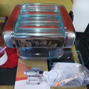 Tixx 2 Pisau Mesin Pembuat Mie Otomatis 2.5MM & 4MM Stainless Steel 316 Food Grade Multifungsi Mesin Giling Mie Rumah Anti Lengket Peredam Suara Cepat Dibuat Alat Cetak Mie Bulat Lebar Kulit Pangsit Pizza Mudah Dipakai Mesin Mie Elektrik Hemat Daya 135W