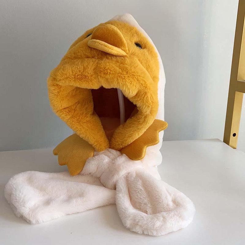 Product Introduction of Baby hat scarf integrated autumn and winter face protection plush baby ear protection hat with thick plush for boys and girls 17