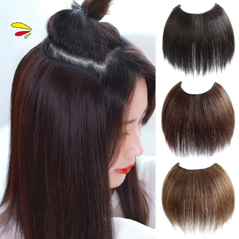 Tóc Nối Thẳng Ngắn Tổng Hợp, Vô Hình Và Liền Mạch, Hình Chữ U, Nửa Tóc Giả, Đệm Tóc Bồng Bềnh Tự Nhiên, Phụ Kiện Tóc, Dành Cho Phụ Nữ Và Trẻ Em Gái 2