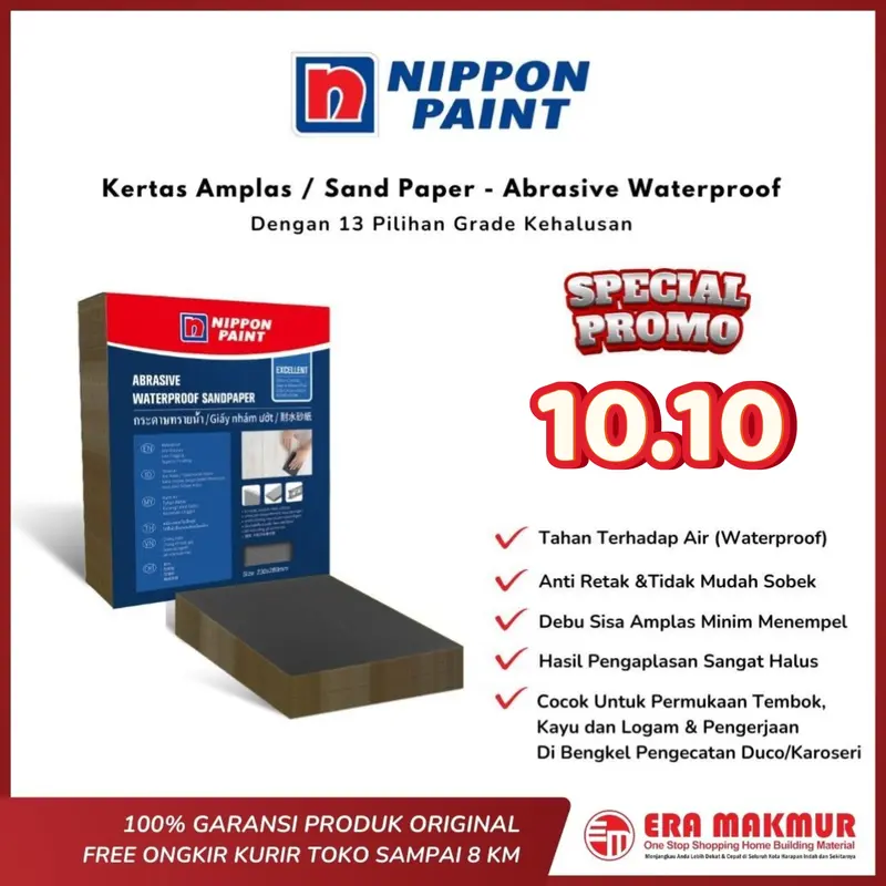 NIPPON PAINT – Kertas Amplas / Sand Paper - Abrasive Waterproof – Amplas Duko Waterproof / Amplas Besi Mobil Motor / Amplas Air / Amplas Lembaran / Eceran 0