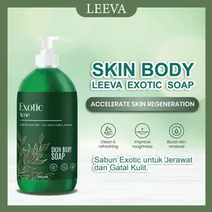 Leeva Sabun Mandi Exotic Acne Cair 250ml, Mengatasi Kulit Jerawat, Panu, Gatal Dalam 2 Minggu original