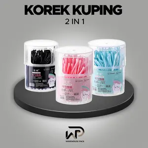 ( Isi 80 - 100 Pcs )  Cotton Bud 2in1 Isi 100 Pcs | Korek Kuping Super Lembut Pembersih Telinga 2 Sisi | Pembersih Telinga 2 Sisi Untuk Dewasa Anak