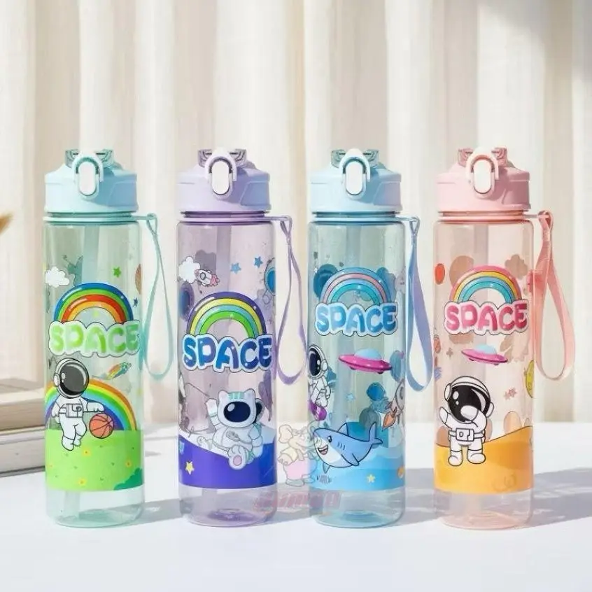 Botol Minum Portabel SPACE 800ml / Botol Tali Pendek Anak Dewasa Motif Karakter Astronot 397