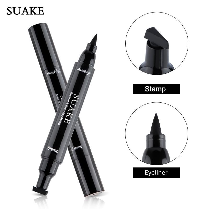 Product Introduction of 2 in1 Stamp Liquid Eyeliner Pencil Water Proof Fast Dry Double-ended Black Eye Liner Pen Make Up for Women Cosmetics 27