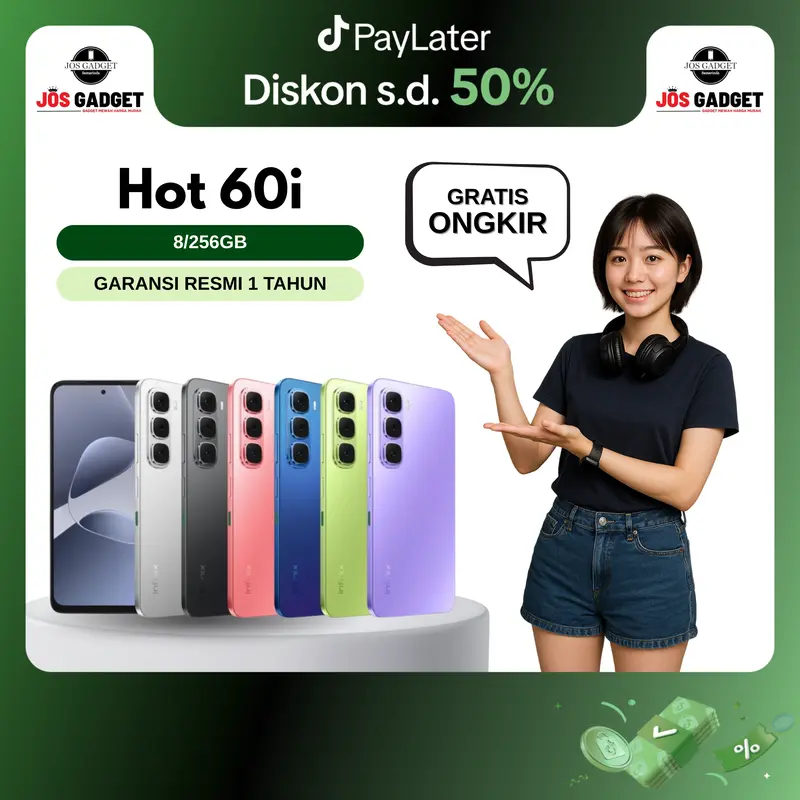 Infinix Hot 60i 8/256GB - Garansi Resmi Infinix Indonesia 1 Tahun [SPECIAL PROMO]