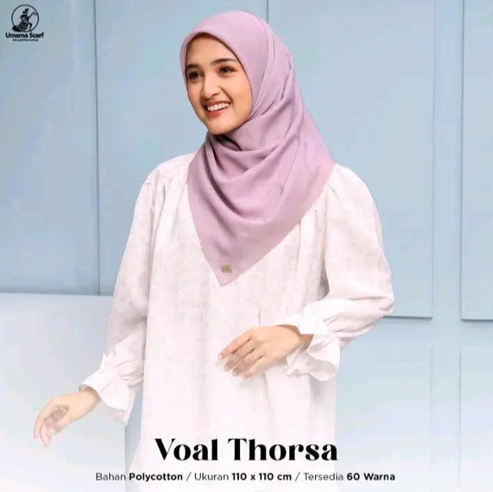 Hijab Umama Scarf Polos Voal Thorsa 100% Original Square Muslim Casual