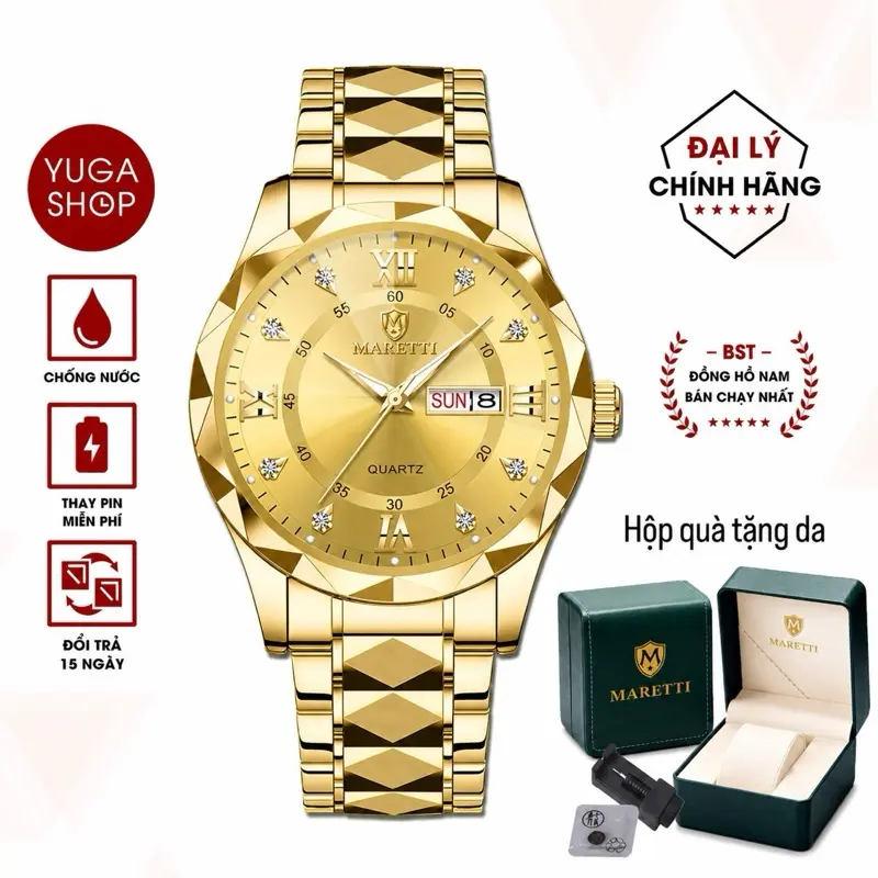 [ AFF - M22 ] [ BST MỚI ] Đồng Hồ MARETTI M22 Kính Chóp Sang Trọng Thanh Lịch Có Chống Nước 3ATM