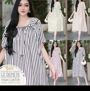 Daster Fuji Salur Jumbo LD 130 PB 115 Bahan Rayon Premium Tidak Luntur Saku Samping