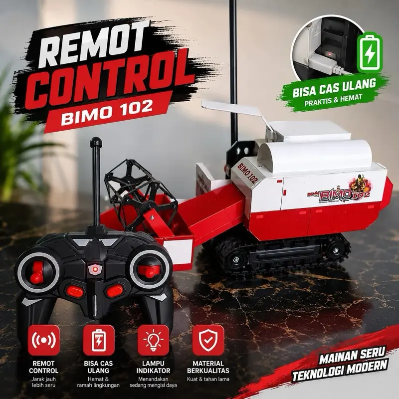 Miniature combine plus remote Buatan tangan Buatan tangan Baterai Control