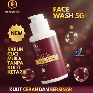 Super Glowing FACIAL WASH SG Sabun Cuci Muka Tanpa Kulit Ketarik Kulit Cerah dan Bersinar 50 mL