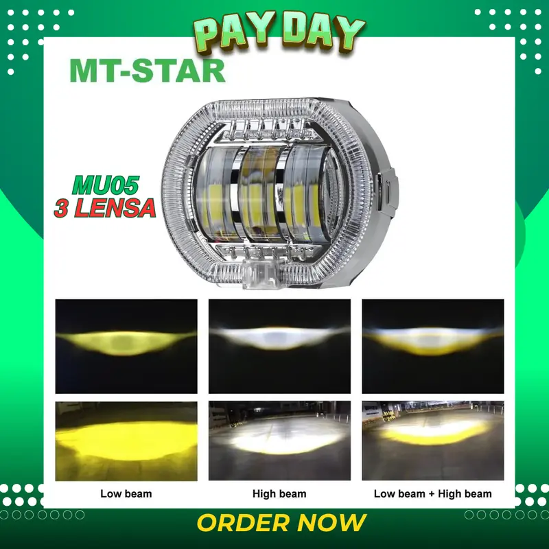 NEW MT-STAR MU05 Projie Biled Daymaker 3  Lensa  plus shroud dan devil jauh dekat d2 d3 Lampu untuk Car dan Motorcycle dengan kabel yang aman 0